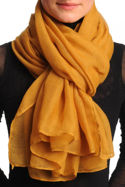 Plain Ochre Brown Unisex Scarf & Beach Sarong