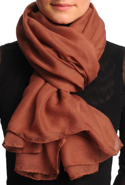 Plain Rust Brown Unisex Scarf & Beach Sarong