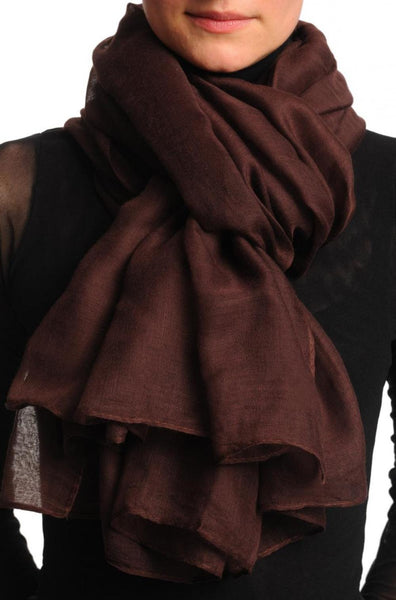 Plain Dark Chocolate Brown Unisex Scarf & Beach Sarong