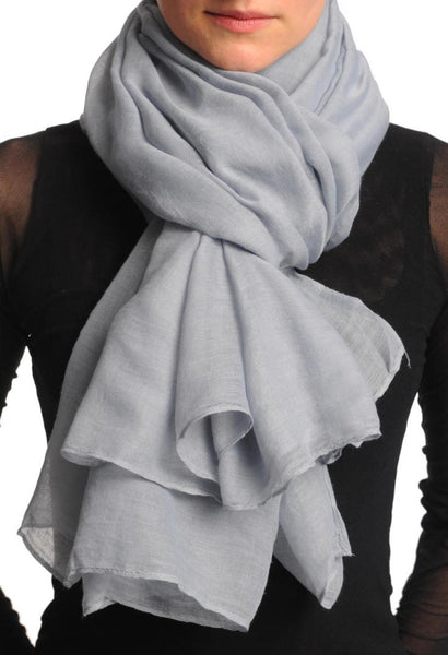 Plain Light Grey Unisex Scarf & Beach Sarong