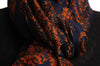 Rust Fern Leaves On Dark Blue Unisex Scarf & Beach Sarong