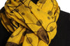 Black Sewn On Circles On Mustard Yellow Unisex Scarf