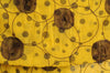 Black Sewn On Circles On Mustard Yellow Unisex Scarf