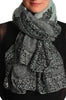 Black Lace On Moss Green Unisex Scarf & Beach Sarong