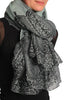 Black Lace On Moss Green Unisex Scarf & Beach Sarong