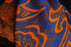 Rust Wide Lace On Blue Unisex Scarf & Beach Sarong