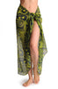 Lime Green Wide Lace On Dark Blue Unisex Scarf & Beach Sarong