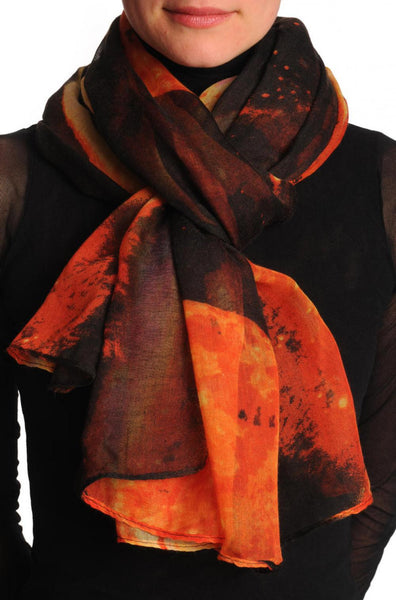 Rust Orange Galaxy Unisex Scarf & Beach Sarong