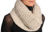 One Or Two Loops Knitted Sand White Melange Snood