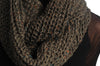 One Or Two Loops Knitted Dark Green Melange Snood