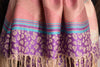 Assimetrical Ornaments On Purple Pashmina With Tassels