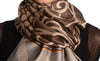 Assimetrical Ornaments On Brown Pashmina With Tassels
