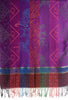 Paisley Stripes On Purple With Gold Lurex Pashmina With Tassels