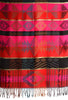 Aztec Patern On Red & Magenta With Gold Lurex Pashmina With Tassels