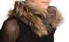 Slate Grey Knitted Plait Style Snood With Faux Fur