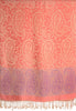 Reversed Paisley On Coral Pink Pashmina With Tassels