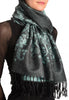 Roses Frame On Caledon Green Pashmina With Tassels