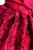 Roses Frame On Magenta Pink Pashmina With Tassels