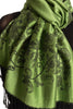 Roses Frame On Kelly Green Pashmina With Tassels