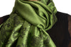 Roses Frame On Kelly Green Pashmina With Tassels