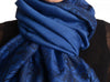 Roses Frame On Egyptian Blue Pashmina With Tassels