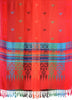 Rainbow Stripes In Red Pashmina With Tassels