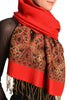 Red With Lurex Ornaments Pashmina With Tassels