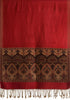 Maroon Red With Lurex Ornaments Pashmina With Tassels