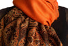 Orange With Lurex Ornaments Pashmina With Tassels