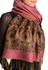 Chestnut Red With Lurex Ornaments Pashmina With Tassels