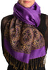 Violet Purple With Lurex Ornaments Pashmina With Tassels
