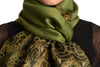 Olive Green With Lurex Ornaments Pashmina With Tassels