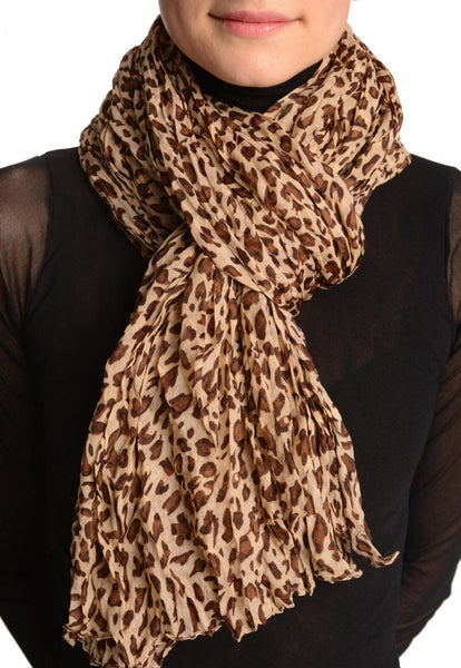 Crinkle Wild Leopard On Beige