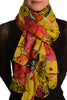 Summer Flowers & Butterflies On Yellow Unisex Scarf & Beach Sarong