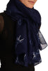 White Reindeers On Navy Blue Unisex Scarf & Beach Sarong