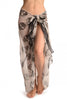 Grey Lace Skulls On White Unisex Scarf & Beach Sarong