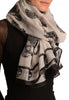 Grey Lace Skulls On White Unisex Scarf & Beach Sarong