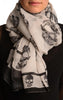 Grey Lace Skulls On White Unisex Scarf & Beach Sarong