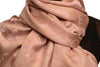 Pink Garden Flowers On Mocha Pashmina With Tassels