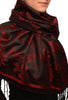 Burgundy Garden Flowers On Black Pashmina With Tassels