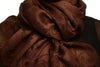 Brown Garden Flowers On Brown Pashmina With Tassels