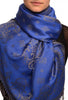 Small Butterflies On Klein Blue Pashmina With Tassels