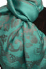 Large Paisley & Roses On Pine Green Pashmina With Tassels