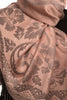 Large Paisley & Roses On Chestnut Pink Pashmina With Tassels