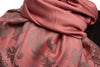 Large Paisley & Roses On Dark Pink Pashmina With Tassels