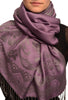 Large Paisley & Roses On Grey Pashmina With Tassels