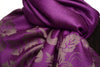 Large Paisley & Roses On Purple Pashmina With Tassels