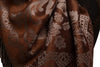 Large Paisley & Roses On Brown Pashmina With Tassels