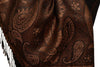 Ovals & Paisleys On Brown Pashmina With Tassels