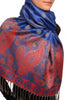 Ovals & Paisleys On Persian Blue Pashmina With Tassels